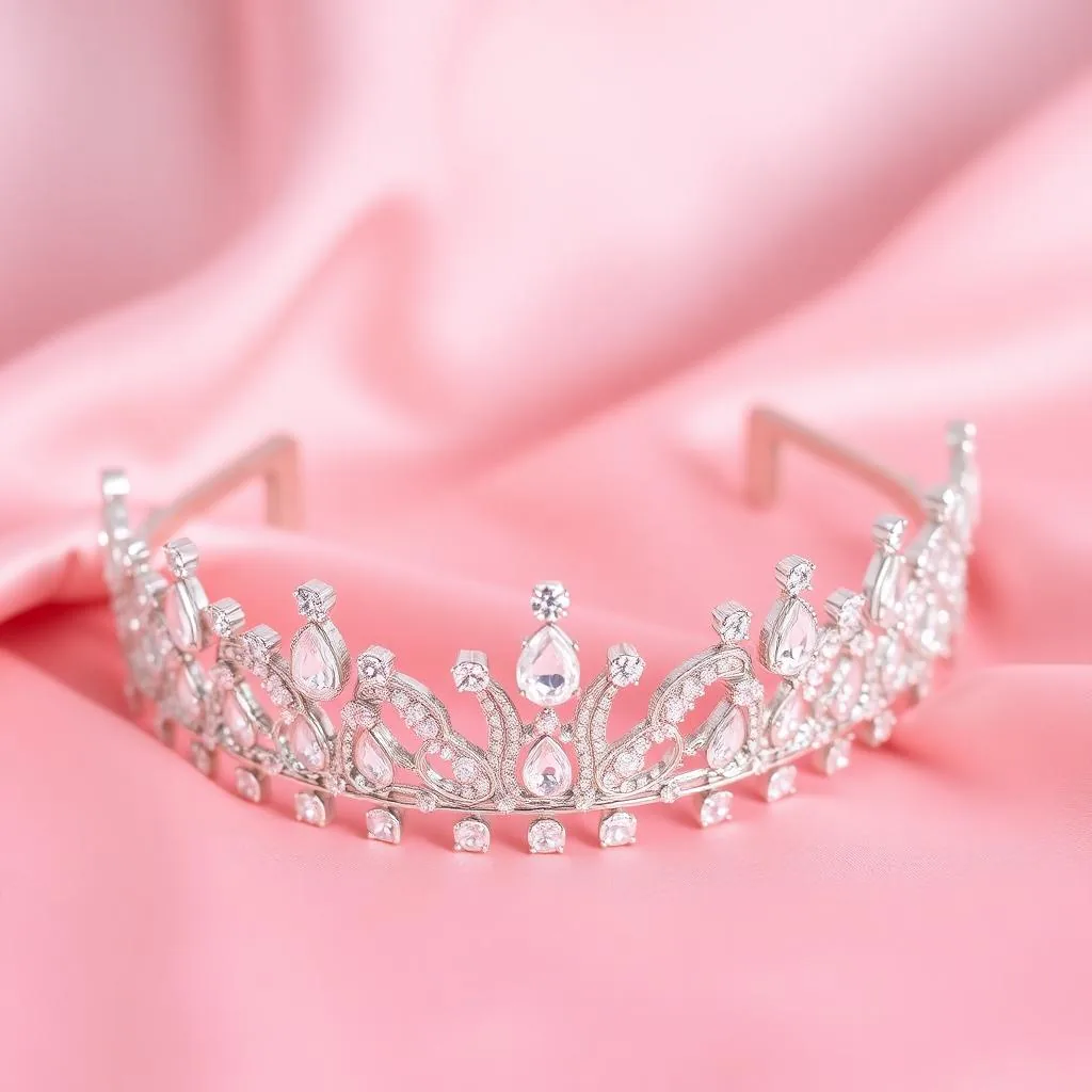 White waterdrop diamond tiara for brides luxury artificial gemstone crown